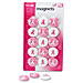 Officemate 08912 Magnets, Circle, 15/PK, Pink/White, OIC08912, OIC 08912