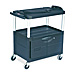 Rubbermaid Commercial Products 9T2900 Audio-visual Cart, 3 Shelves w/ Cabinet, 3 Outlets, Black, RCP9T2900, RCP 9T2900