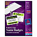 Avery 74553 Fold n Clip Badge, w/Strap Clips, Pre-punched, 3'' x 4'', 30/BX, WE, AVE74553, AVE 74553