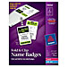 Avery 74554 Fold n Clip Badge, Pre-punched, 2-1/4'' x 3-1/2'', 40/BX, White, AVE74554, AVE 74554
