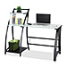 Safco 1936TG Computer Workstation, 53-1/4'' x 24-1/2'' x 45-1/4'', Black/Clear, SAF1936TG, SAF 1936TG