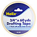 Helix 61400 Drafting Tape, 3/4'' x 60'', 5/RL, White, HLX61400, HLX 61400