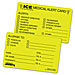 Tabbies 54651 Emergency Information Cards, ICE, 25/PK, Fluorescent Yellow, TAB54651, TAB 54651
