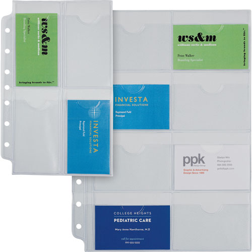 Day-Timer Folio Business Card Holders, CLEAR
