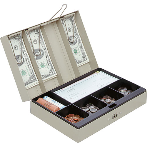 MMF Industries Combination Lock Portable Cash Box , SAND