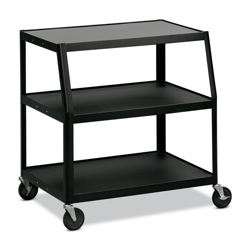 Monitor TV Cart,5" Casters-2 Locking,Steel 38"x24"x41",Black