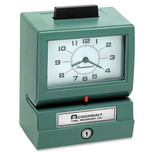 Acroprint Manual Print Time Recorders, GREEN