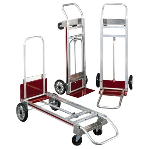 Safco 3-Way Aluminum Convertible Hand Truck, ALUMINUM