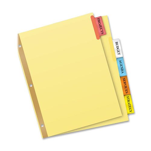 Worksaver® Big Tab Insertable Tab Dividers, Laser/Inkjet, Mu