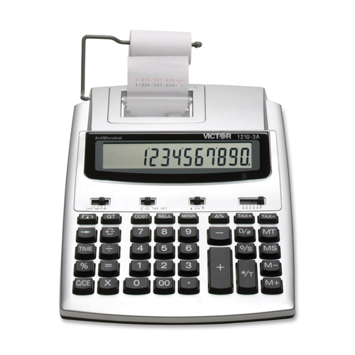 Victor 10-Dgt LCD Commercial Calculator, WHITE