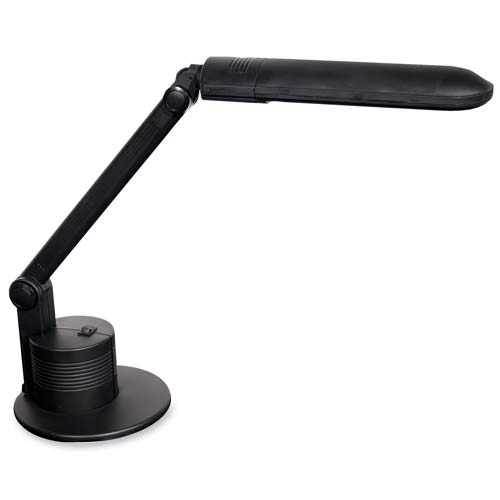 1 Tube Fluorescent Desk Lamp, 15" Height, Black