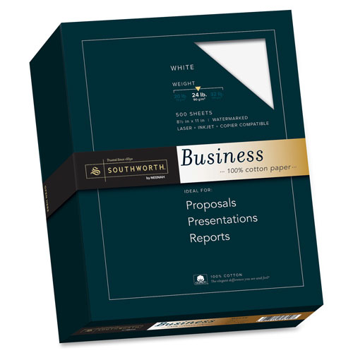 Paper, Cotton, 20 lb., 8-1/2"x11", 500/BX, White