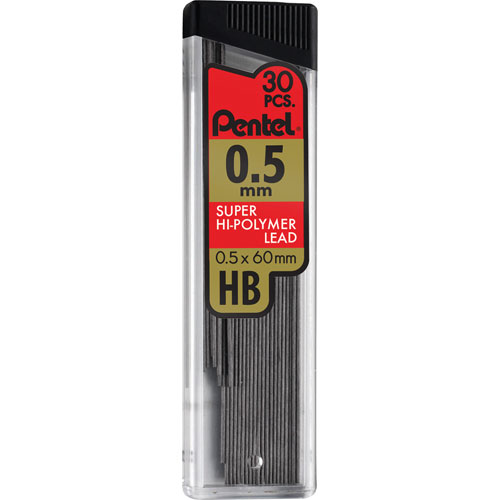 Hi-Polymer Lead, 0.5 mm, Fine, H, 12/PK, Black