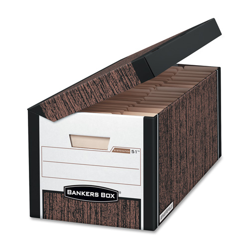 Fellowes Bankers Box Systematic Storage Boxes, BROWN/BLACK
