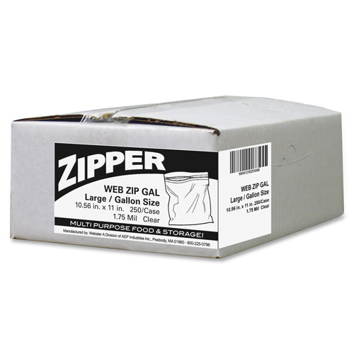 Webster Plastic Gallon Size Freezer Bags, CLEAR