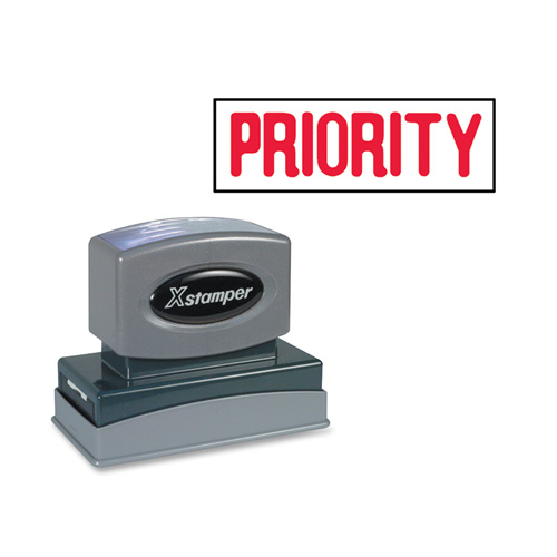 Shachihata Xstamper PRIORITY Title Stamp, RED