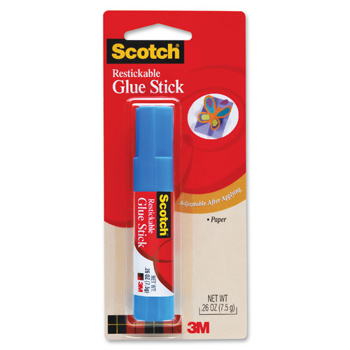 3M Scotch Nonpermanent Repositionable Glue Sticks, WHITE