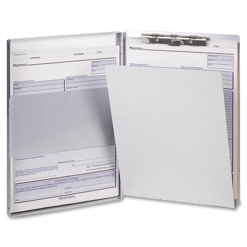 Aluminum Side Loading Form Holder w/Storage, 8-1/2"x14"