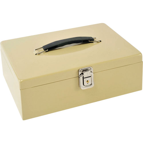 MMF Industries Locking Latch Cash Box, SAND