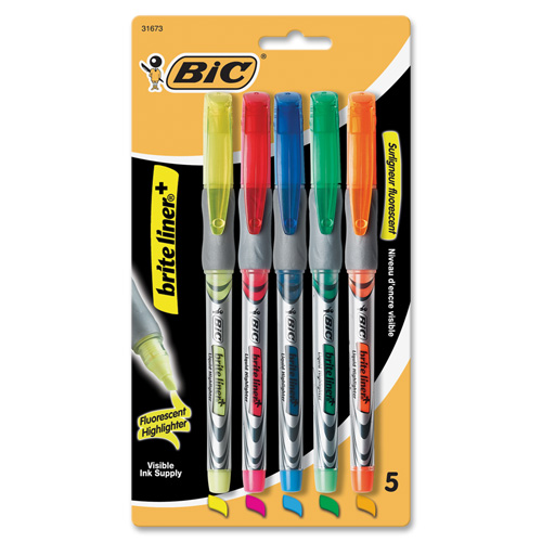 Bic Z4 Brite Liner Liquid Highlighters, PINK