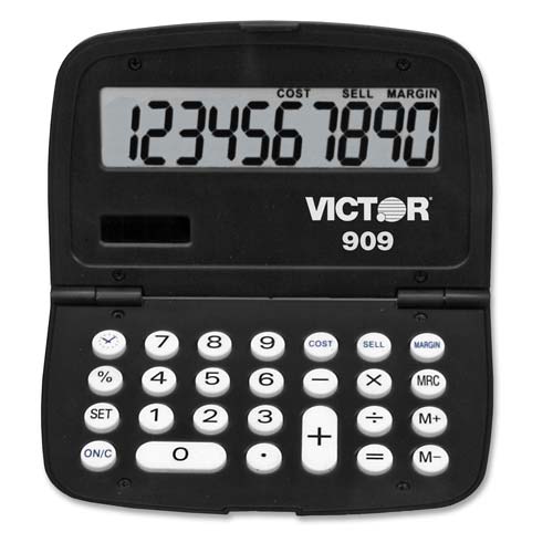 Victor 10-Digit Folding Calculator, BLACK