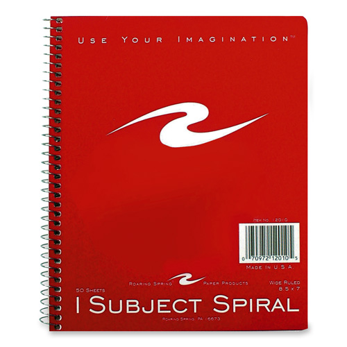 1-Subject Notebook,Wide Ruled,50 Sheets,8-1/2"x7",Brite Cvrs
