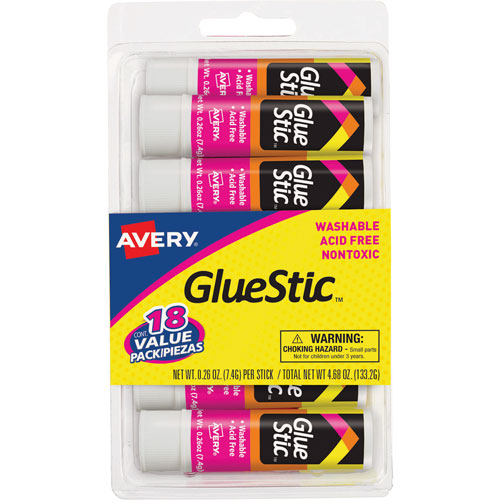 Avery Glue Stic Bonus Pack, WHITE