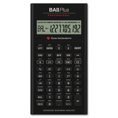 Texas Inst. BAII Plus Professional Calculator, SILVER