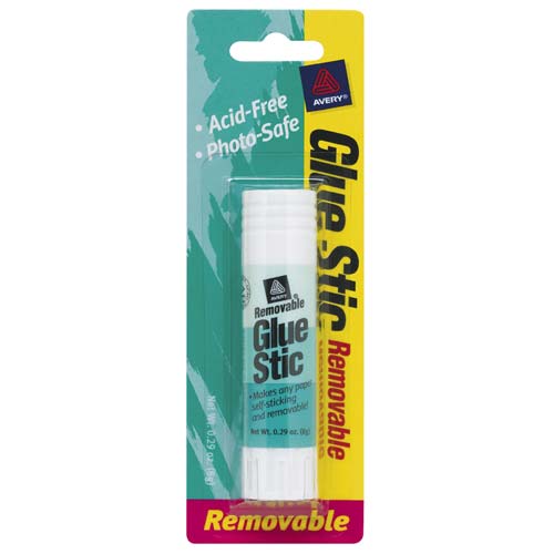 Avery Removable Adhesive Glue Stic, WHITE