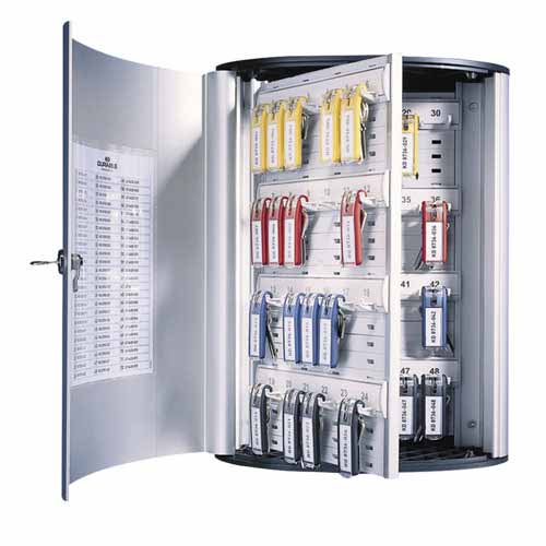 Durable 72-Key Brushed Aluminum Key Cabinet, ALUMINUM