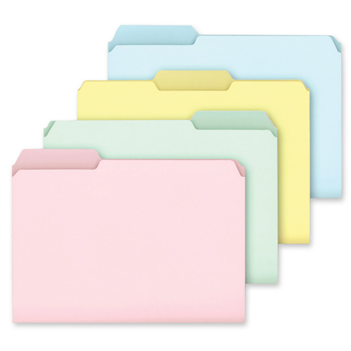 Ampad Pastel Colors File Folders, PASTEL