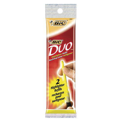 Bic Duo Highlighter Refills, YELLOW
