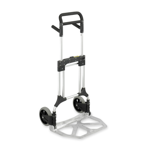Safco Stow-away Heavy-duty Hand Trucks, BLACK W/ALUMINUM