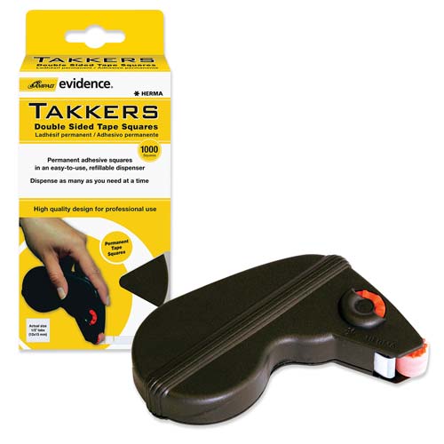Ampad Takkers Square Double-Sided Tape Dispenser, GRAY