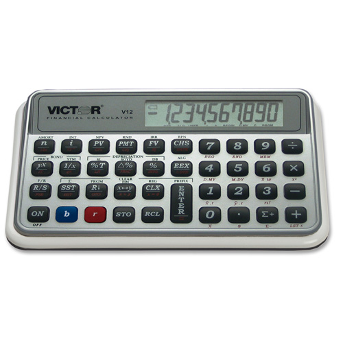 Victor V12 Financial Calculator, WHITE