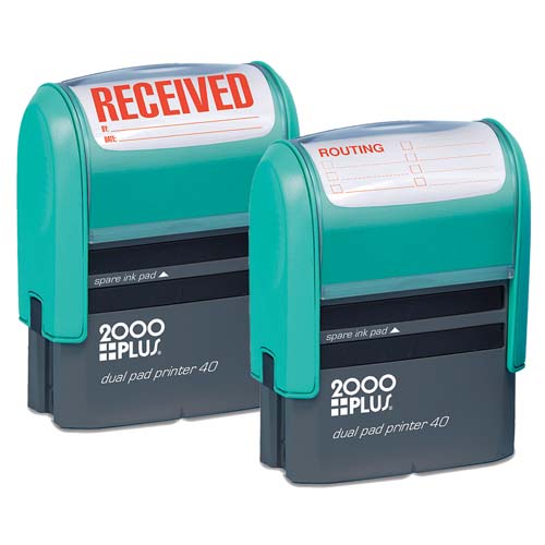 Cosco Self-inking Dual Pad Jumbo Message Stamp, WHITE