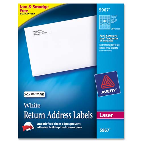 Avery 5260, Labels Laser