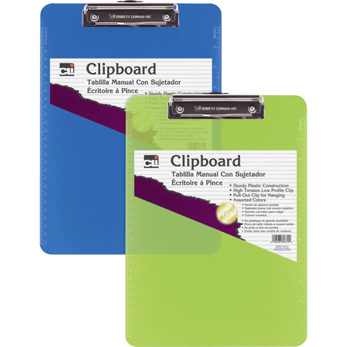 Plastic Clipboard, w/ Rubber Grip, Letter, Clear