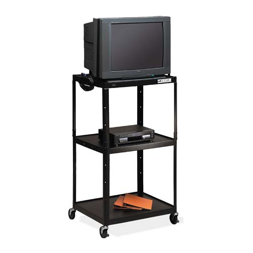 Presentation Cart,w/3 Adjustable Shelves,30"x25"x31-54",BK