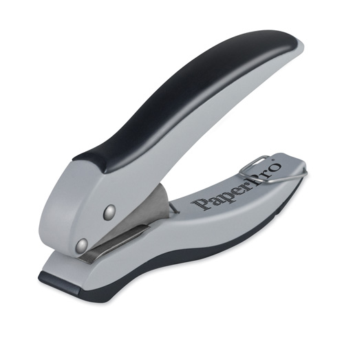 1-Hole Punch, 9/32", 10 Sheet Capacity, Black/Gray