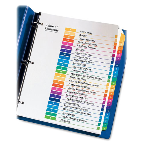 Preprinted Index Dividers
