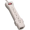 SUPER6TEL Surge Suppressor, 7 Outlets, 6 ft Cord, 1080 Joules, Light Gray