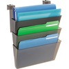 Stackable DocuPocket® for Partition Walls, Letter Size, 3 Pockets, 13" x 7" x 4", Smoke