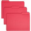 Interior File Folders, 1/3 Cut Top Tab, Letter, Red, 100/Box