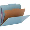 Pressboard Classification Folders, Letter, Four-Section, Blue, 10/BX