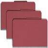 Pressboard Classification Folders, Letter, Four-Section, Bright Red, 10/Box