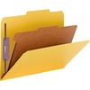 Pressboard Classification Folders, Letter, Four-Section, Yellow, 10/Box