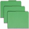 Pressboard Classification Folders, Letter, Six-Section, Green, 10/Box