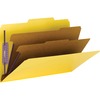 Pressboard Classification Folders, Letter, Six-Section, Yellow, 10/Box