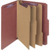 Pressboard Classification Folders, Self Tab, Letter, Eight-Section, Red, 10/Box